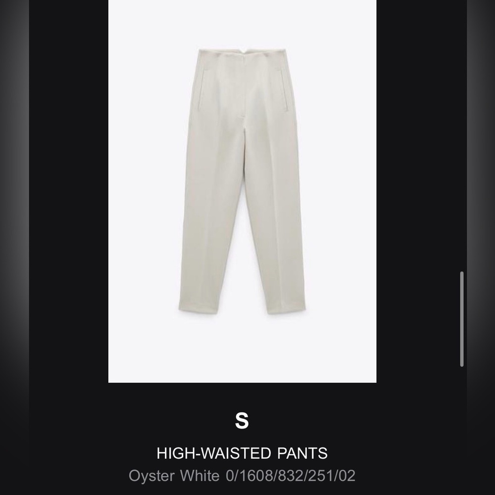 Zara Cream High-Waisted Pants